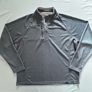 Hawke & Co Blue/Gray and Cream Quarter-Zip Pullover